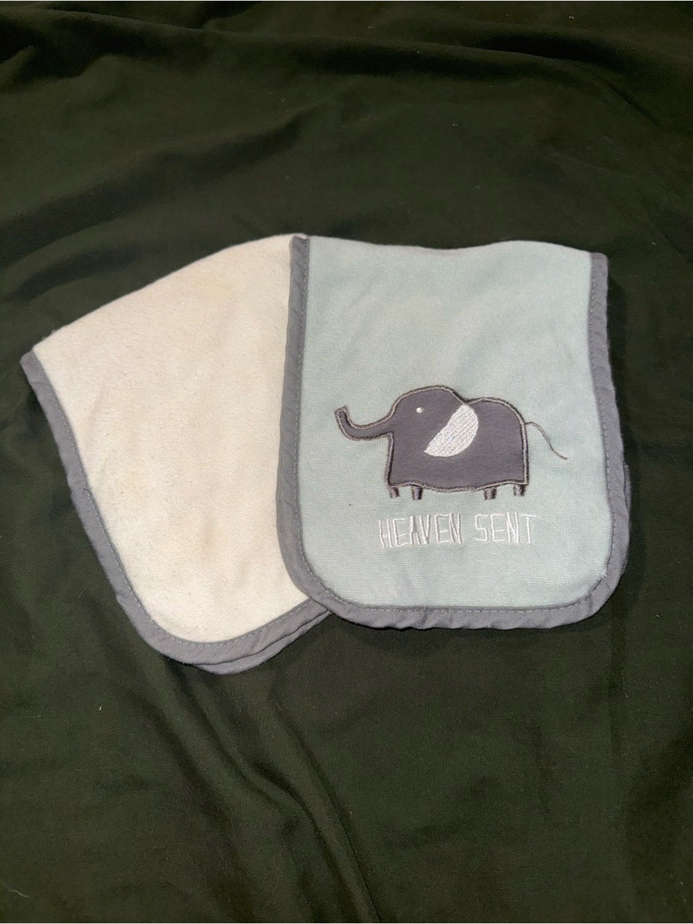 Baby Gear Blue and Gray Elephant Bib Set